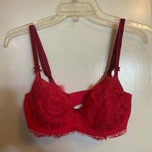 Victorias Secret Wicked Red lace and velvet bra